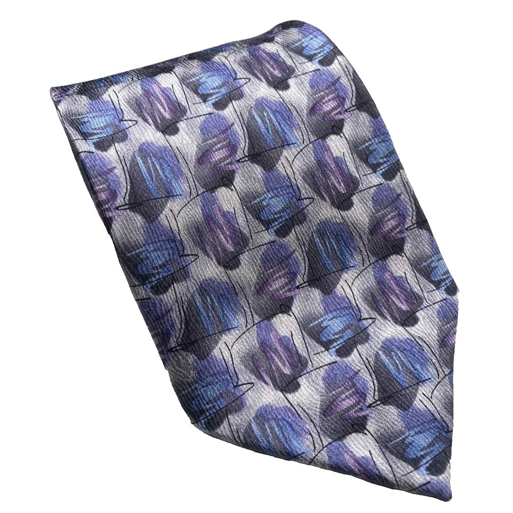 Vintage Jerry Garcia Men's Tie Abstract Purple Blue Geometric LONG Necktie 61"‎